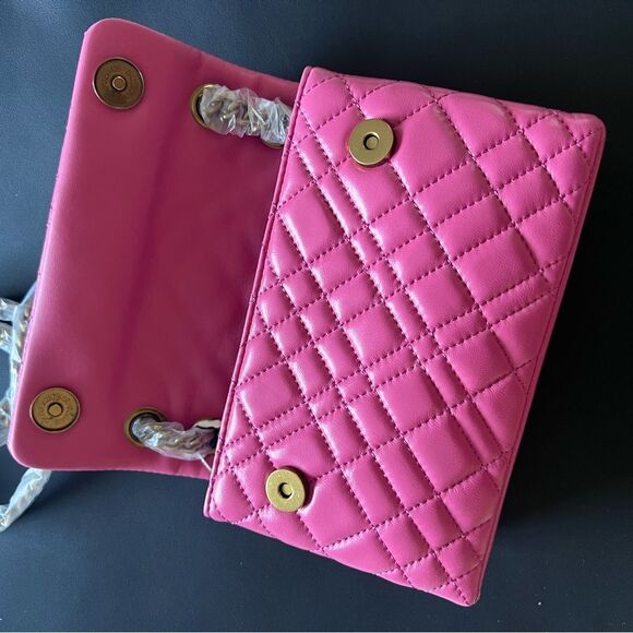Kurt Geiger MINI BRIXTON LOCK Leather BAG Pink NEW MSRP $215 Missing Lock - Picture 10 of 11